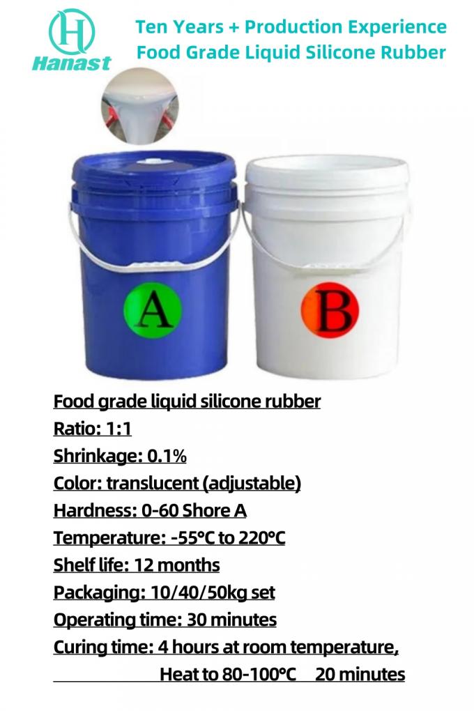 Platinum Curing RTV-2 Transparent Food Safe Liquid Silicone Rubber Raw Material For Chocolate Cake Baking Mold 0